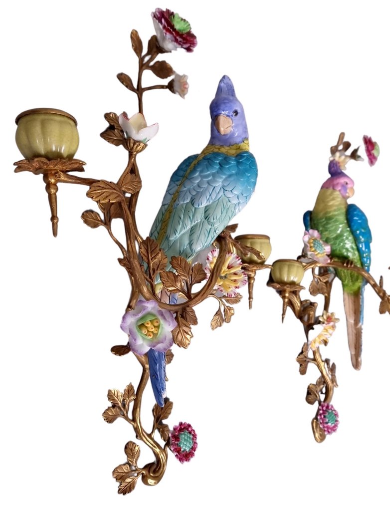 壁式燭台 (2) - 瓷器, 青銅色 #1.0