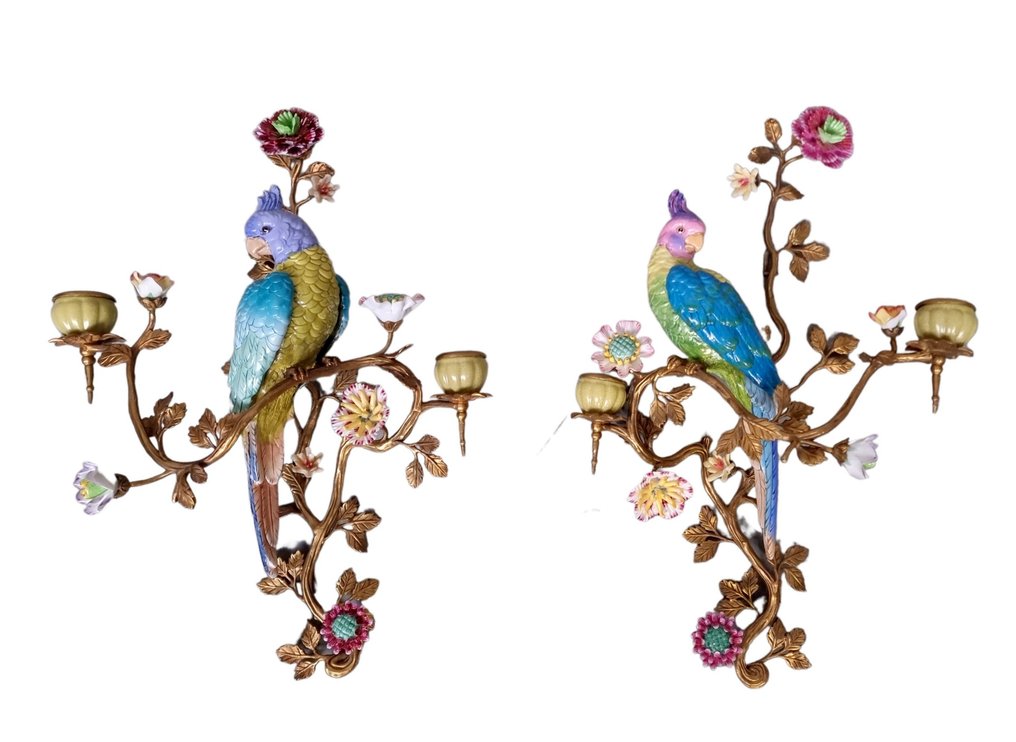 壁式燭台 (2) - 瓷器, 青銅色 #1.0