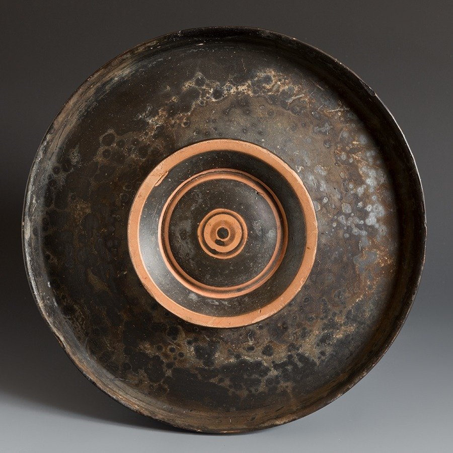 Altgriechisch Töpferware Fischteller. 5.-4. Jahrhundert v. Chr. 23 cm Durchmesser. #1.2