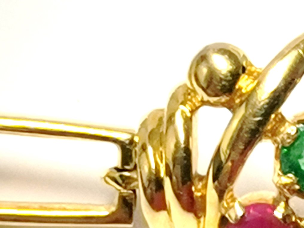 Bracciale - 18 carati Oro giallo, Diamanti, rubini, zaffiri e smeraldi. #3.1