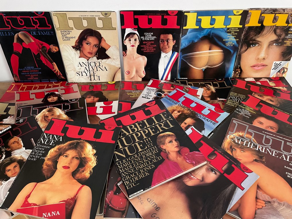 Aslan - Bourgeois - Gitty - Giacobetti - Moreau - Dunas - Lot de 30 Lui - N° 202 au 232 - Isabelle Huppert - Marlène Jobert - Ursual Andress - Sylvia Krystel - 1980-1983 #1.0