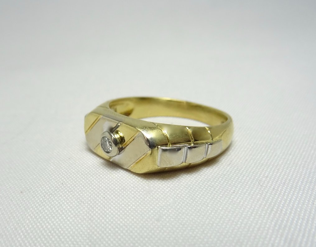 Δαχτυλίδι - 18 καράτια Κίτρινο χρυσό Διαμάντι (Φυσικό) #1.0