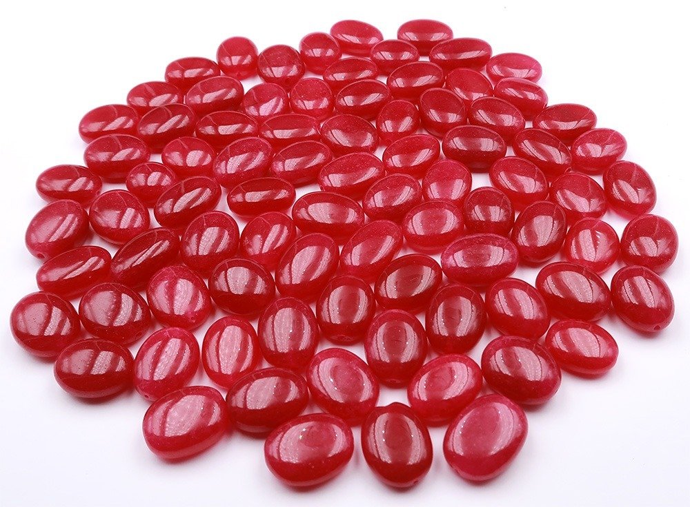 抛光珍珠，红宝石——1037克拉 雕刻- 207 g - (84) #2.1