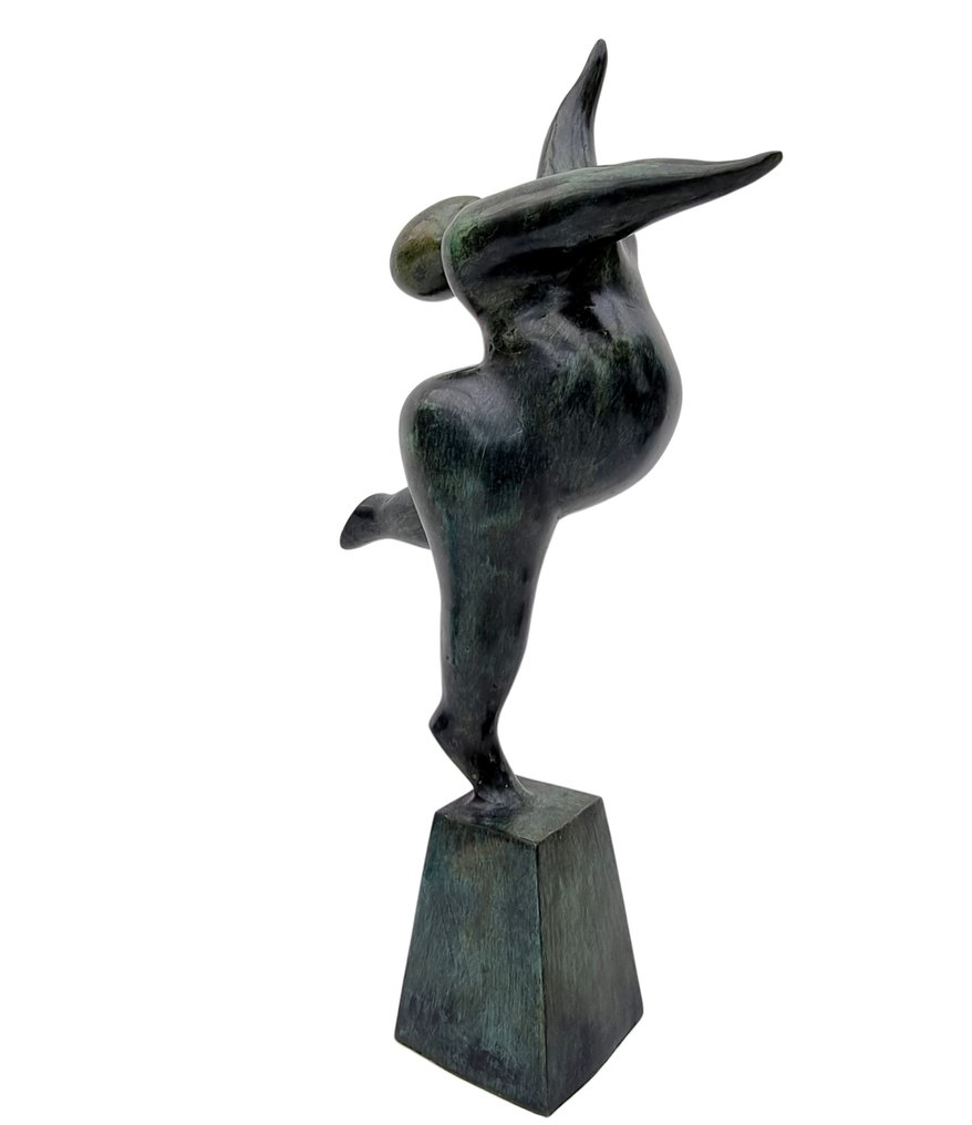 Szobor, A balancing woman - 52 cm - Bronz #2.1