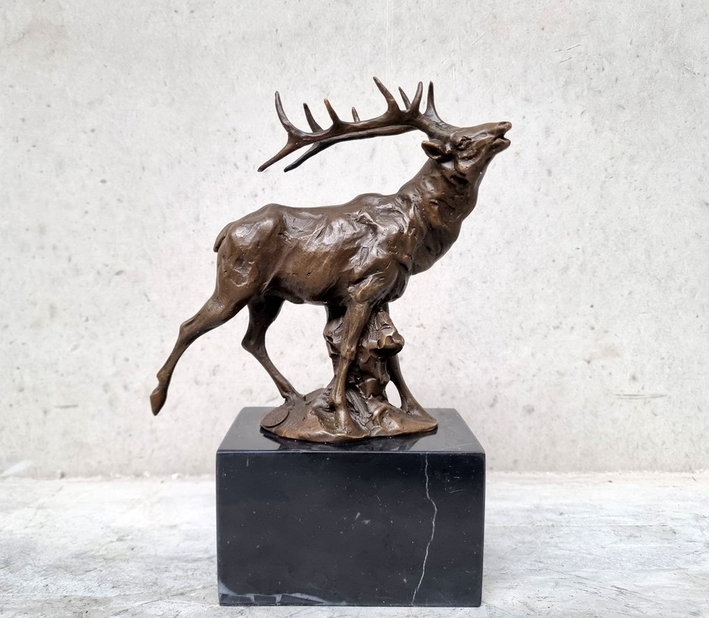 Αγαλματίδιο - Deer - stag - Μπρούντζος, Μάρμαρο #3.2