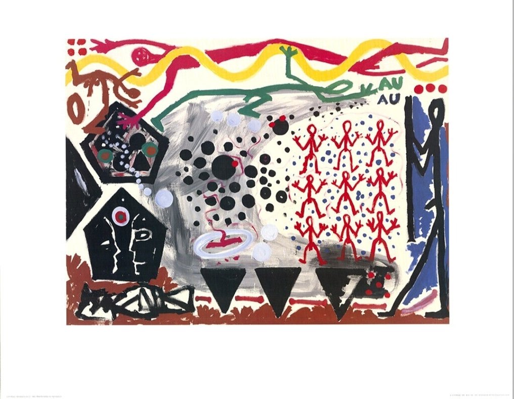 A.R. Penck (1939-2017) - "Ereignis in NY II, 1983" - (70x90cm) #1.0