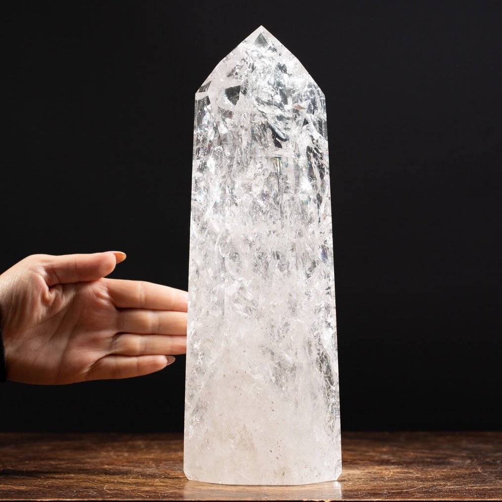 超透明石英 水晶点 - 高度: 315 mm - 宽度: 105 mm- 3875 g #1.1