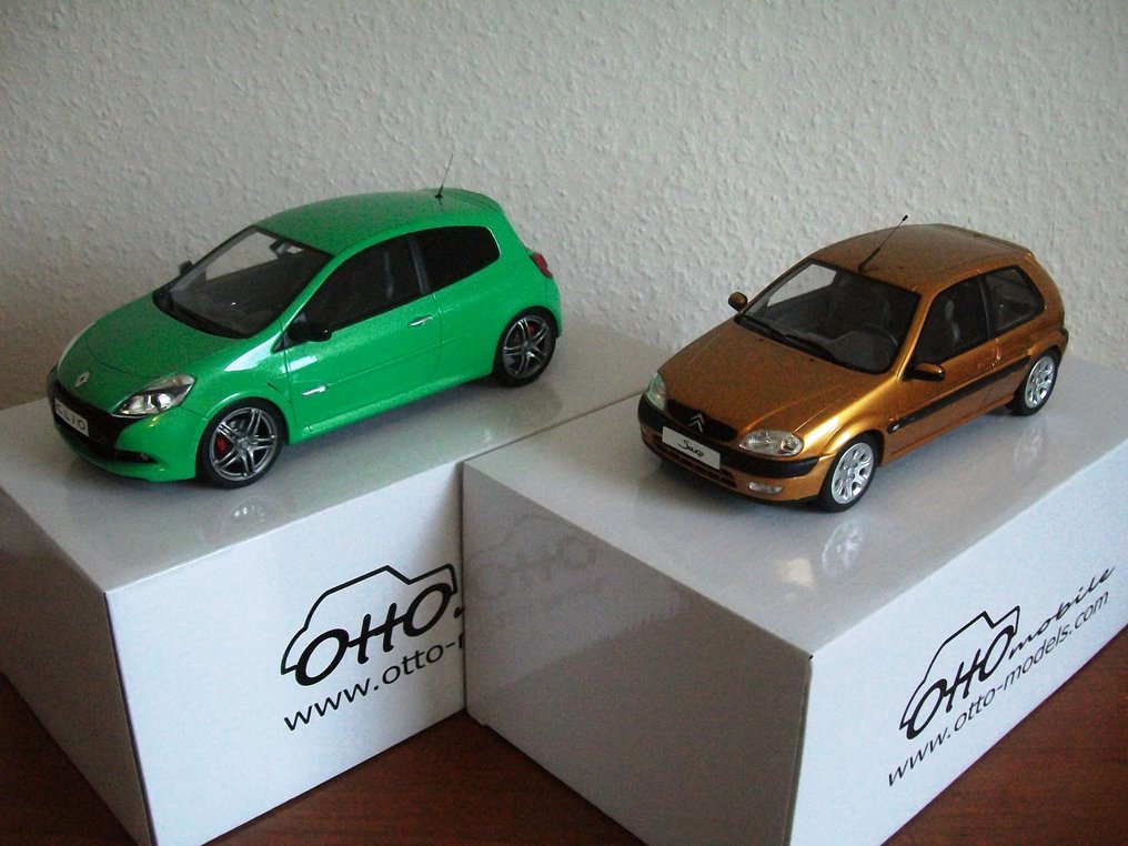 Otto Mobile 1:18 - Miniatura de carro desportivo  (2) - Renault Clio 3 RS Ph.2 + Citröen Saxo VTS #2.1