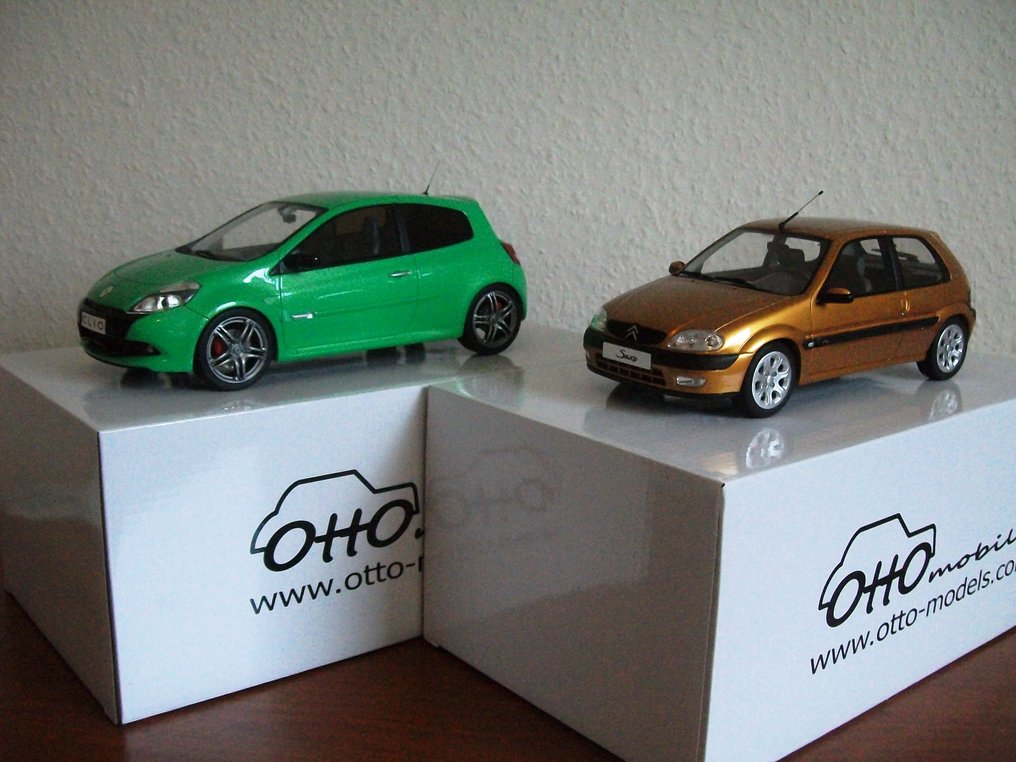 Otto Mobile 1:18 - Miniatura de carro desportivo  (2) - Renault Clio 3 RS Ph.2 + Citröen Saxo VTS #1.1