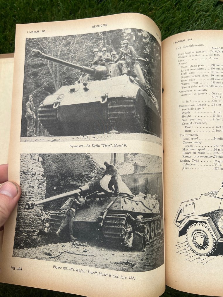 Germany / USA - Official US Army Restricted ''Handbook of German Army' - Uniforms - Insignia - Tanks - Weapons - German Airforce/Elite/Army - MP40 - MG42 - FG42 - Kubelwagen - Schwimmwagen - 1945 #2.2