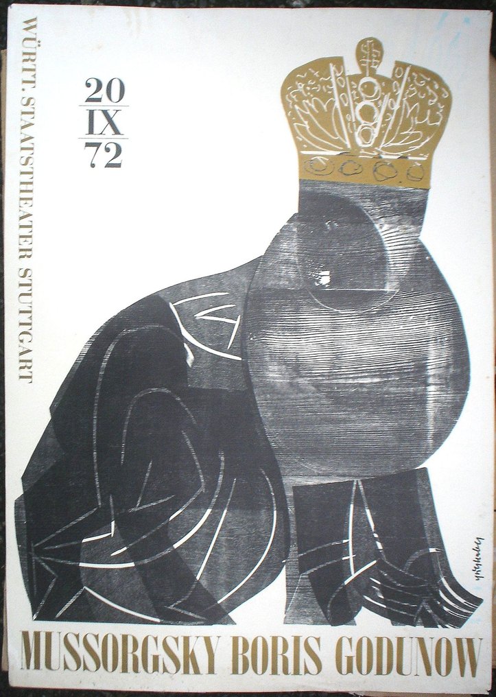 HAP Grieshaber - Exhibition Poster, Mussorgsky Boris Godunow #1.1