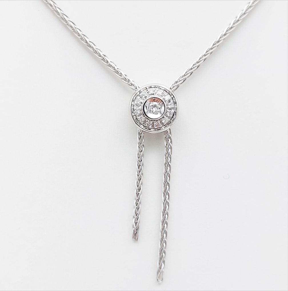 Damiani - 18 kt. White gold - Necklace with pendant - 0.05 ct Diamond - Diamonds #1.1