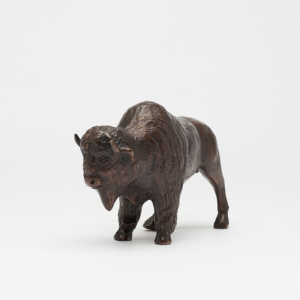 雕塑, NO RESERVE PRICE - Sculpture of a Bronze Bison - 13 cm - 黄铜色 #4.3