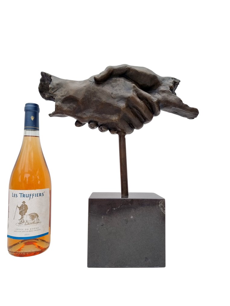 小塑像 - The handshake - 青銅色, 大理石 #1.0