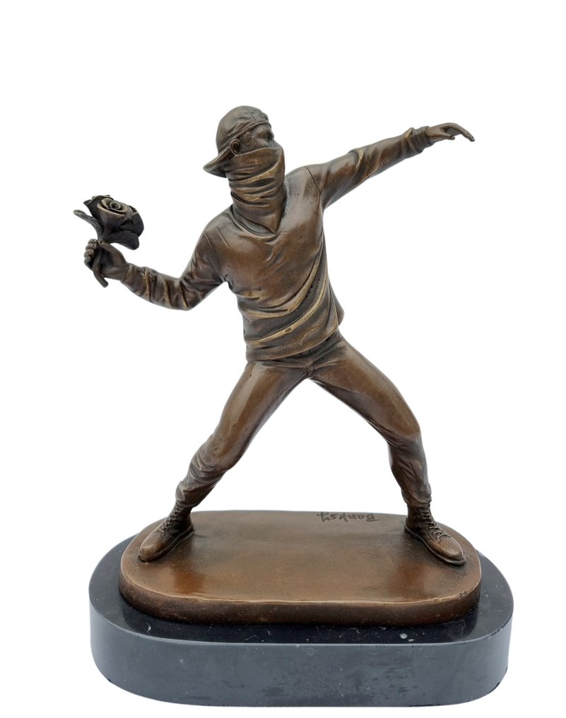 小塑像 - Rose thrower - 青銅色, 大理石 #2.1