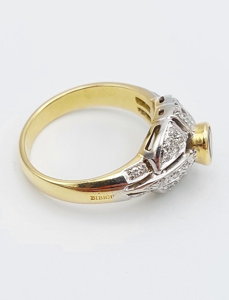 Bibigi - 18 kt Gult guld, Vittguld - Ring - 0.55 ct Safir - Diamanter #3.1