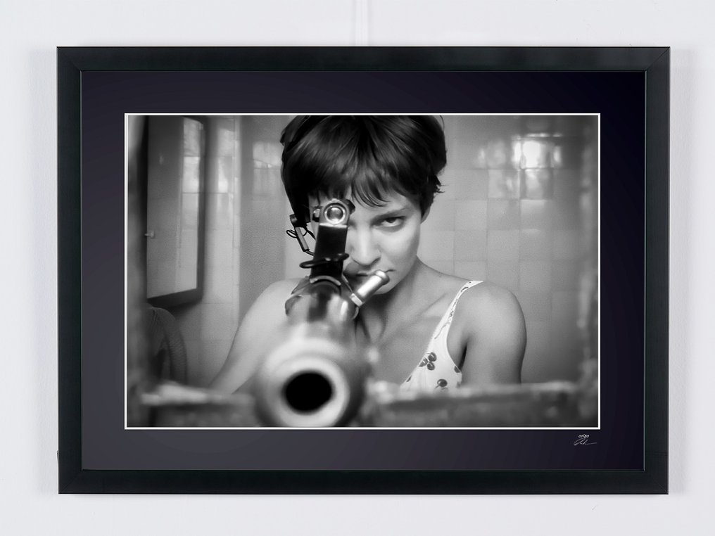 Nikita (1990) - Anne Parillaud as "Nikita / Marie Clément" - Fine Art Photography - Luxury Wooden Framed 70X50 cm - Limited Edition Nr 09 of 30 - Serial ID 19108 - Original Certificate (COA), Hologram Logo Editor and QR Code - 100% New items. #1.1