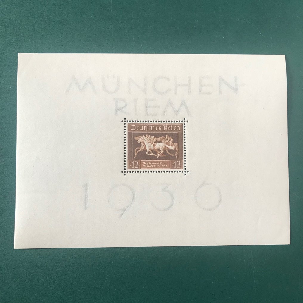 German Empire 1936 - Three consecutive blocks: horse racing and Olympic Games - Michel blok 4/6 #1.0