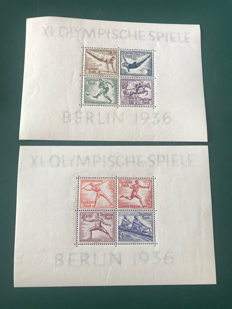 German Empire 1936 - Three consecutive blocks: horse racing and Olympic Games - Michel blok 4/6 #3.2