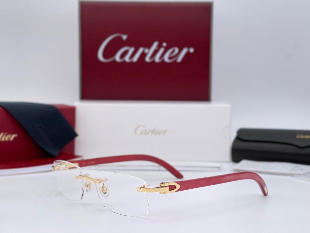 Cartier - C Decor Wood Red Tulip Gold Planted 18k - Spectacles #1.0