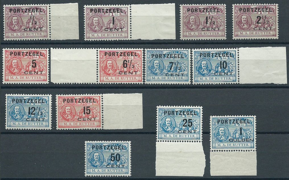 荷兰 1907 - Port de Ruyter 发生了板块错误 - NVPH P31/P43 #1.0