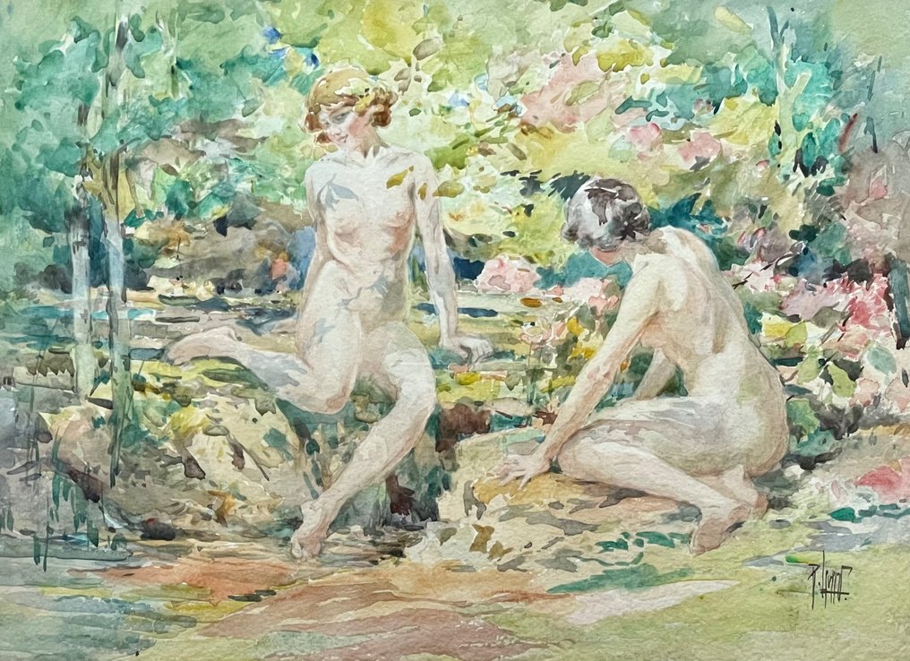 René Leverd (1872-1938) - Jeunes Femmes à la Source #1.1