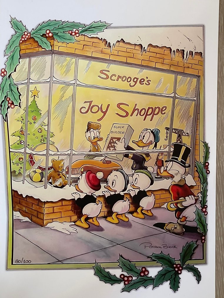 Uncle Scrooge XX/100 - Scrooge's Joy Shoppe - Signed by Pat Block - 30 x 42 cm - 1 Art print - 2022 #1.0
