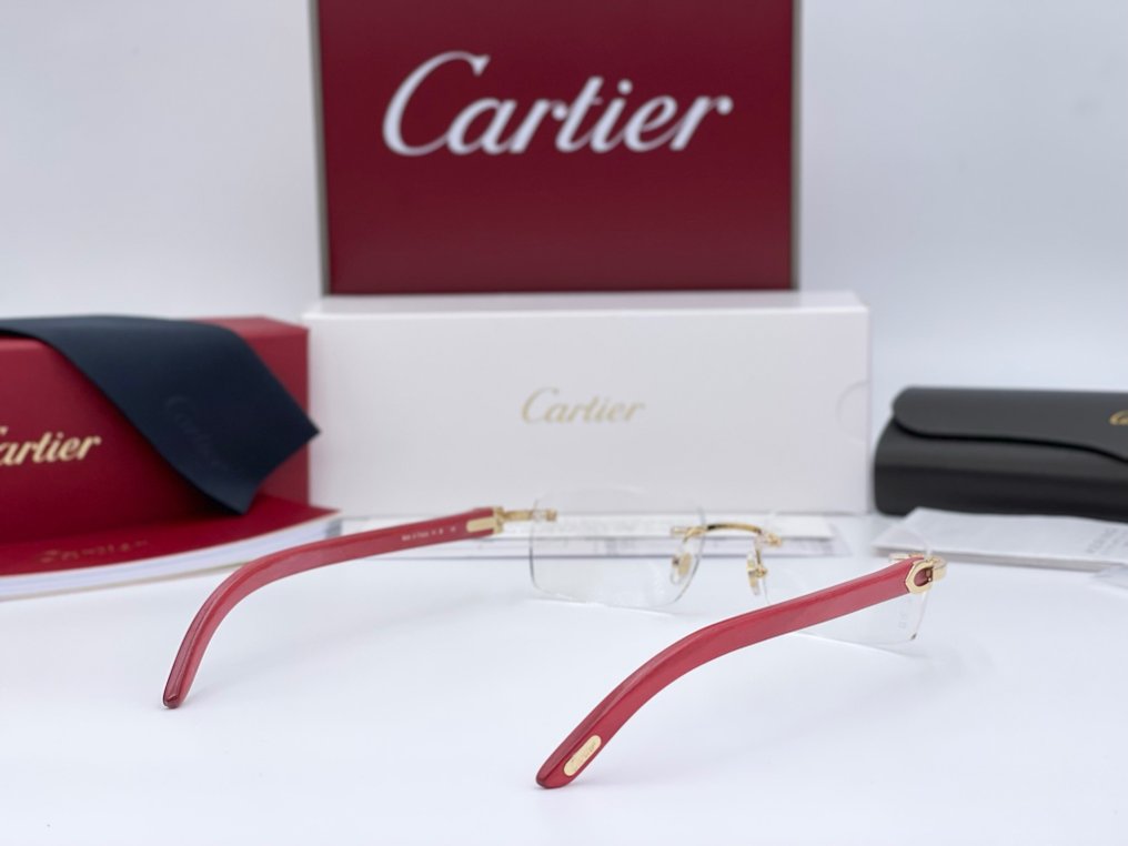 Cartier - C Decor Wood Red Tulip Gold Planted 18k - Óculos #2.2