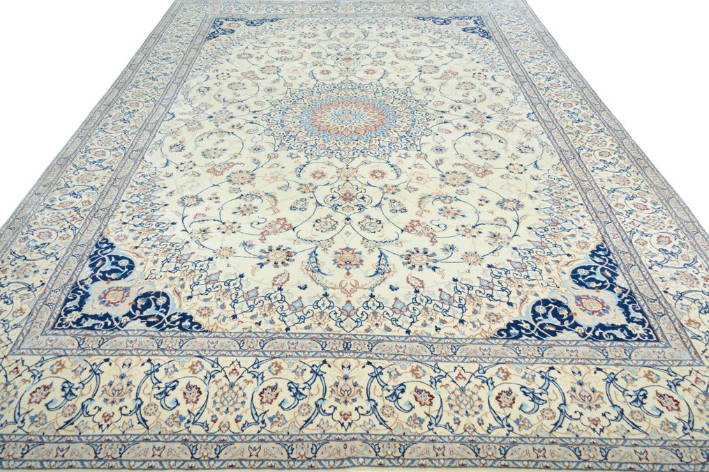 Nain 6 La - 非常精美的波斯地毯，絲綢和簽名（哈比安） - 小地毯 - 375 cm - 250 cm #1.3