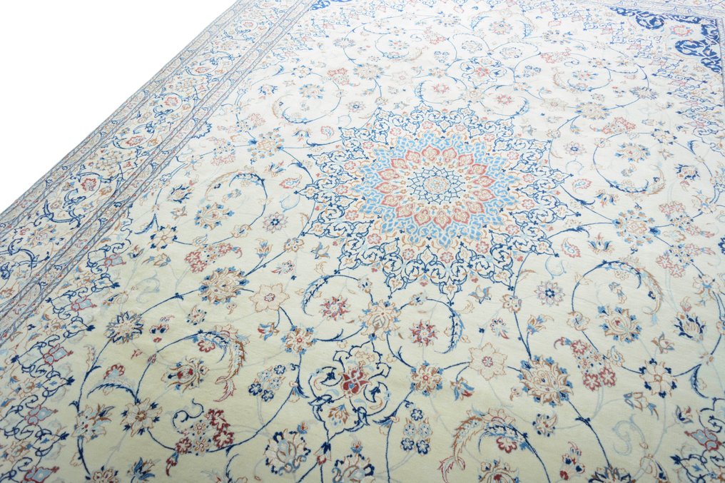 Nain 6 La - 非常精美的波斯地毯，丝绸和签名（哈比安） - 小地毯 - 375 cm - 250 cm #2.1