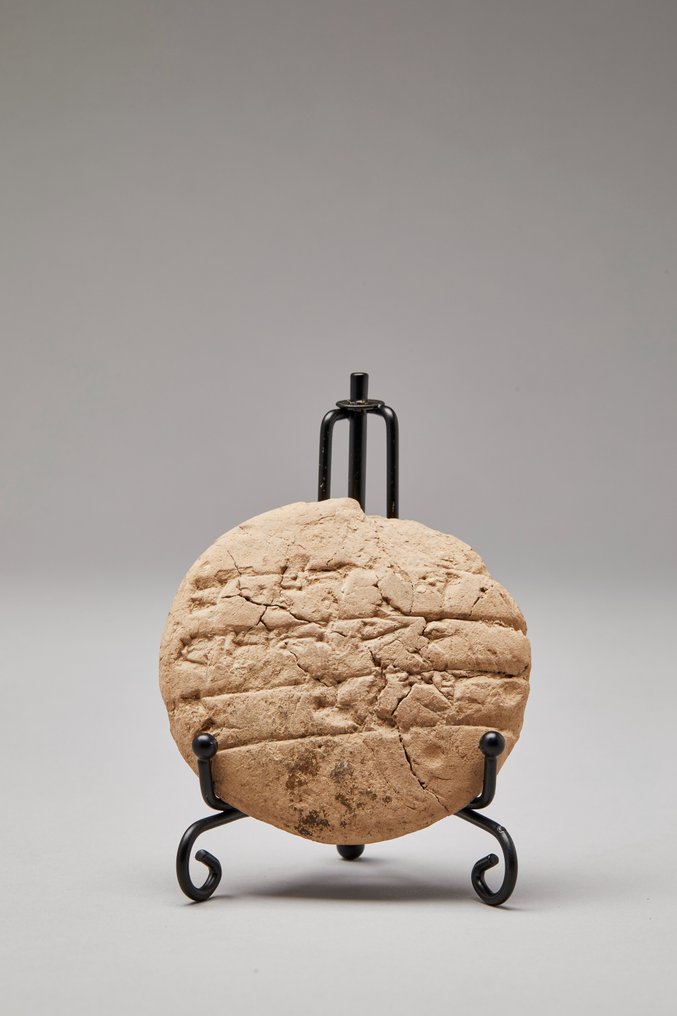 Tavoletta cuneiforme accadica in argilla con licenza di esportazione spagnola Tavoletta #1.2