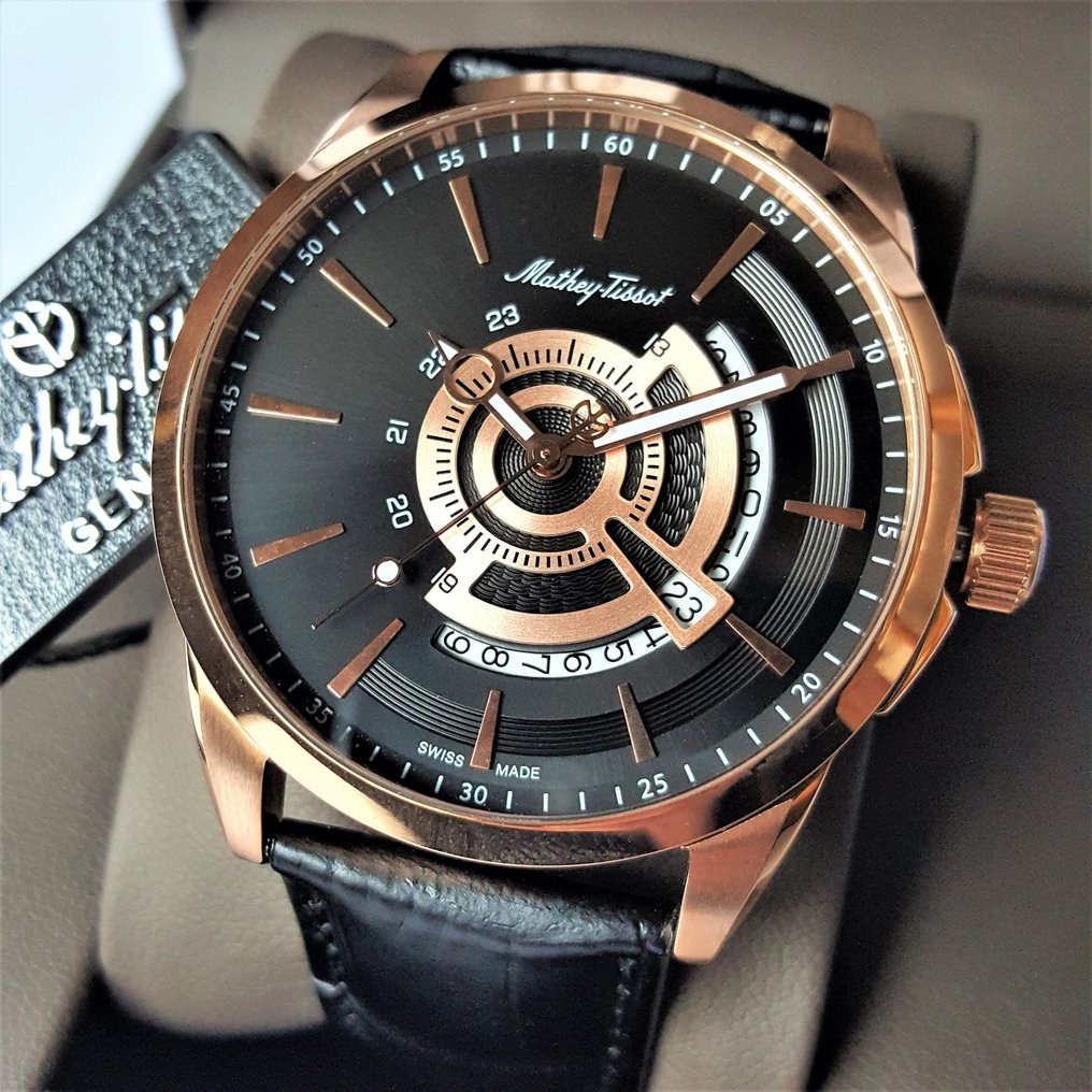 Mathey-Tissot - Open Date - Sapphire - 18K Gold - No Reserve Price ...