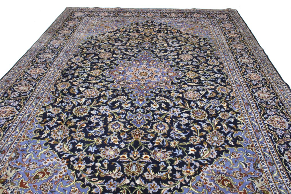 Oryginalny dywan perski Kashan o klasycznym wzorze, wykonany z wełny góralskiej - Dywanik - 396 cm - 300 cm #3.2