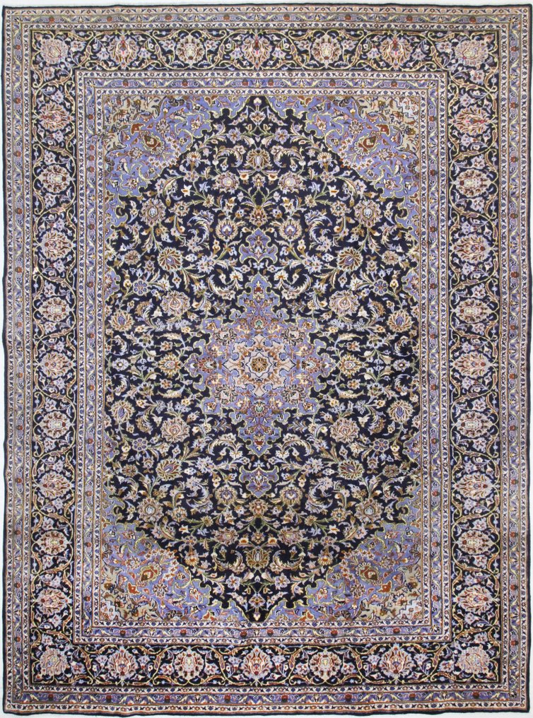 Oryginalny dywan perski Kashan o klasycznym wzorze, wykonany z wełny góralskiej - Dywanik - 396 cm - 300 cm #1.1