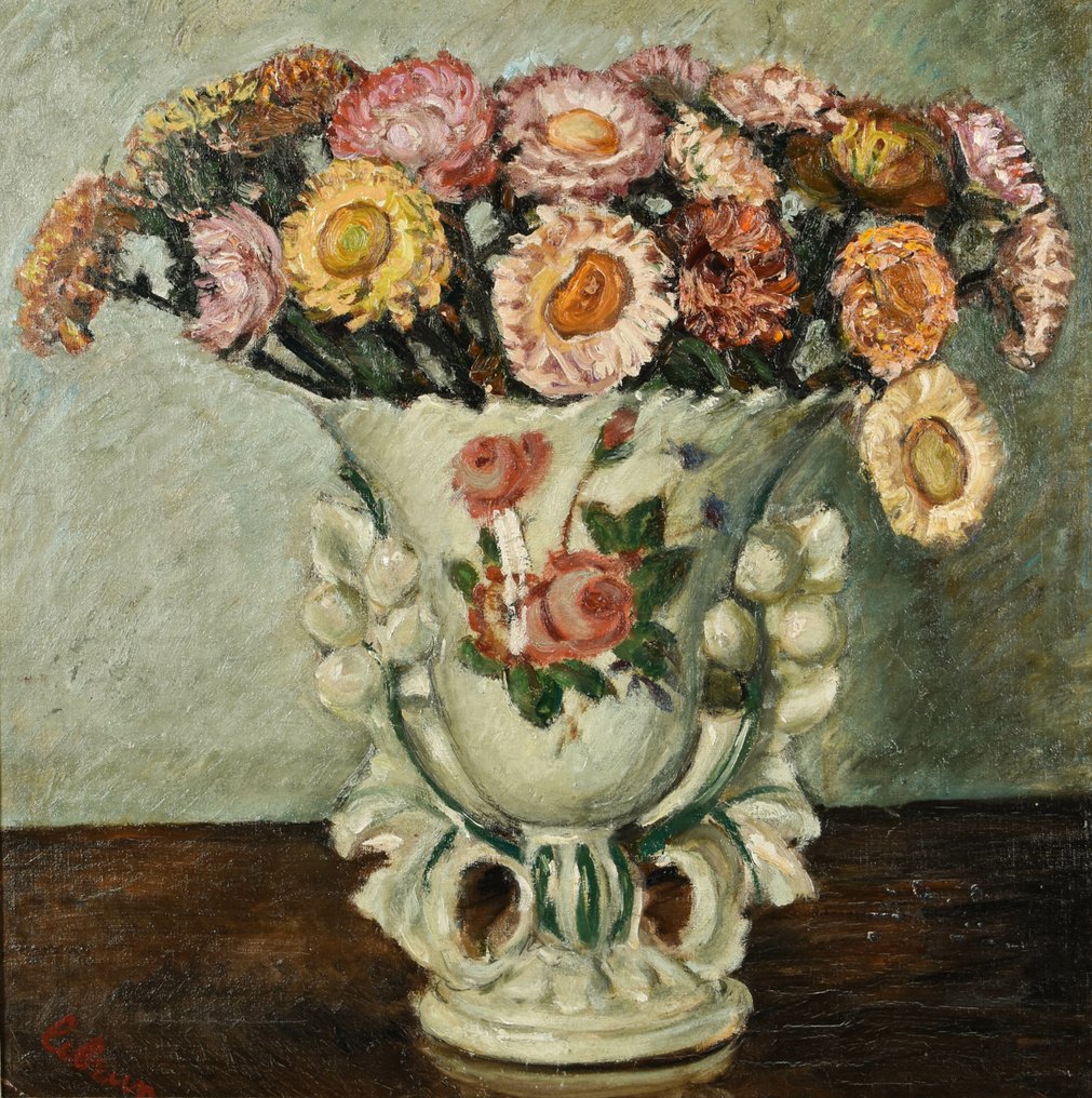 Georges Le Brun (1873-1914) - Vase avec Immortelles #1.1