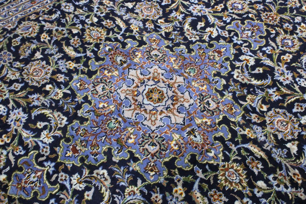 Oryginalny dywan perski Kashan o klasycznym wzorze, wykonany z wełny góralskiej - Dywanik - 396 cm - 300 cm #1.2