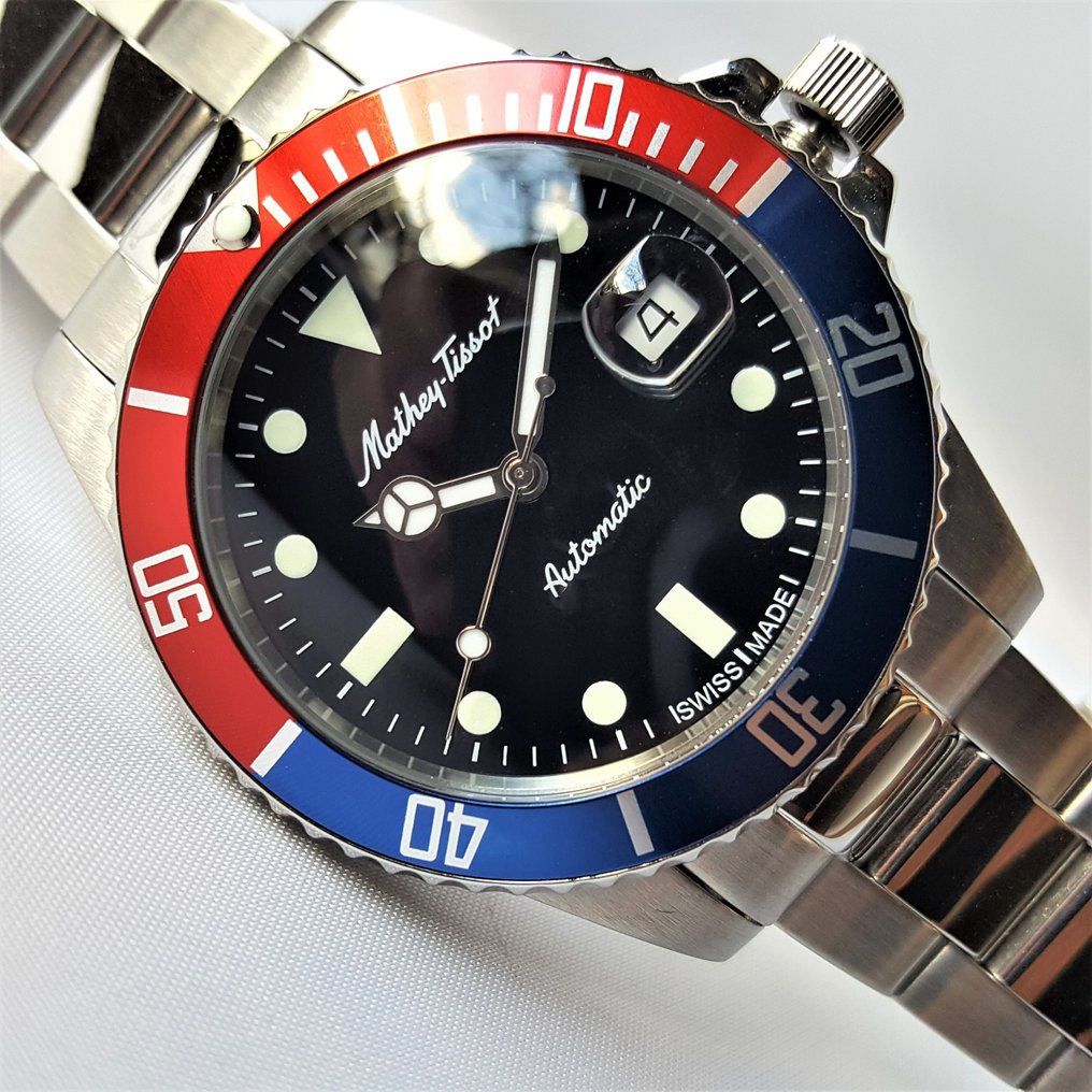 Mathey Tissot Swiss Automatic Diver Pepsi Men New auction online Catawiki