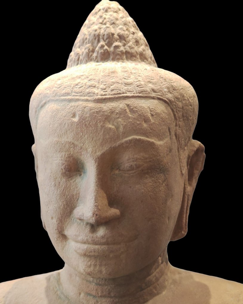 Khmer Lopburi Steen Godheid Torso. Erg groot. - 55 cm #2.1