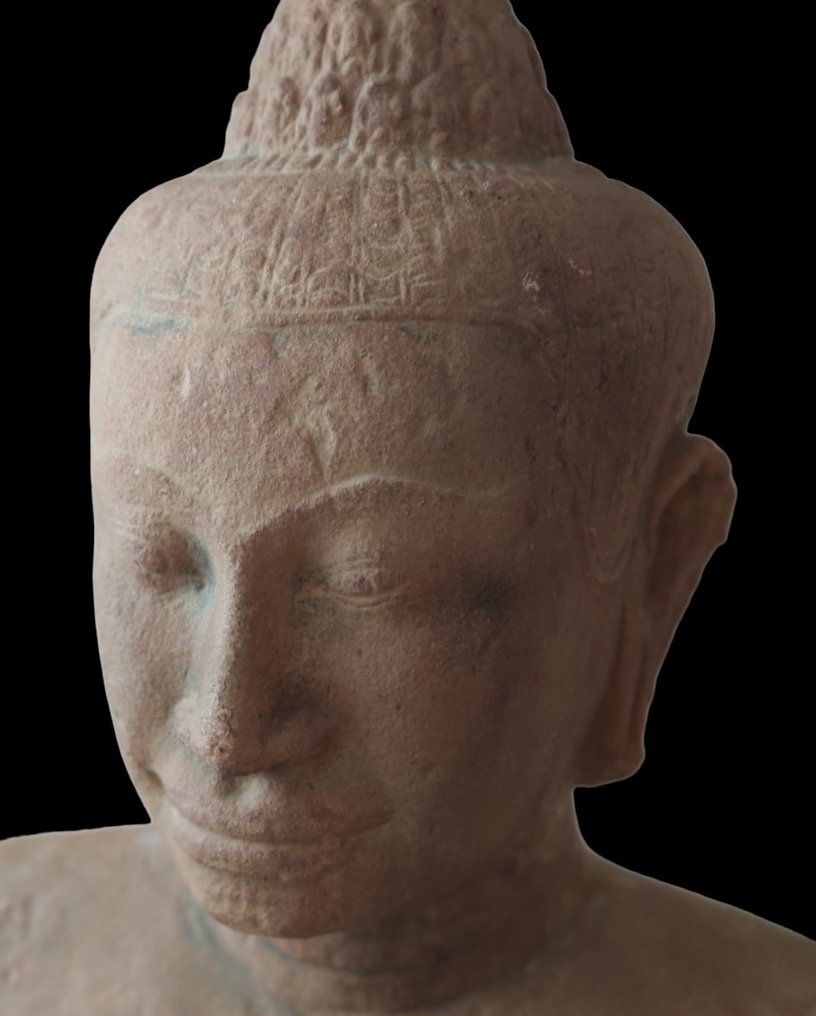 柬埔寨卢布巴里 石头 神祗半身像。非常大。 - 55 cm #4.3