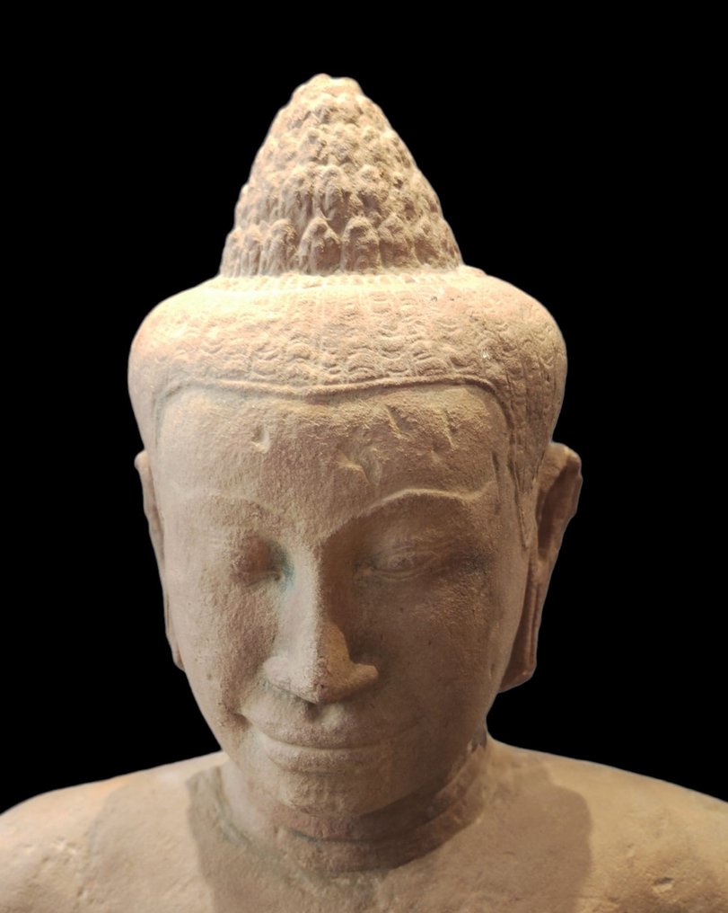 Khmer Lopburi Steen Godheid Torso. Erg groot. - 55 cm #1.2