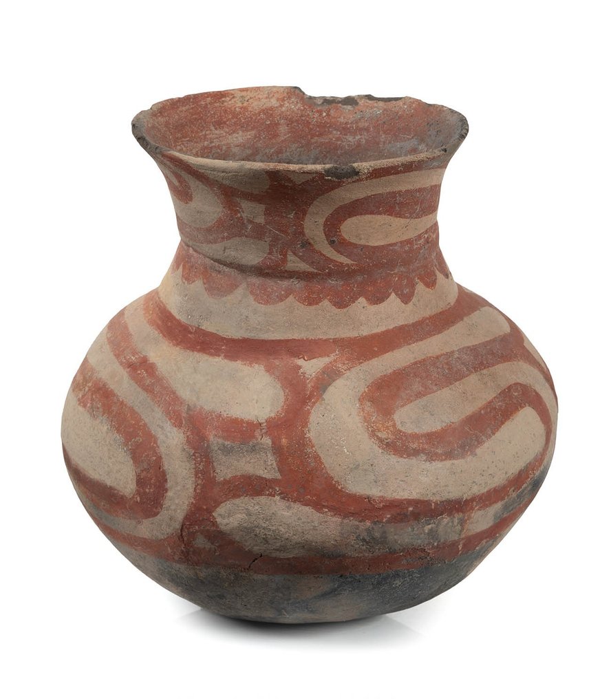Bang-Chiang, Tailandia, Terracotta Vaso vaso globulare in terracotta. 2500 a.C. - 300 d.C. 30 cm H. Con test TL #1.2