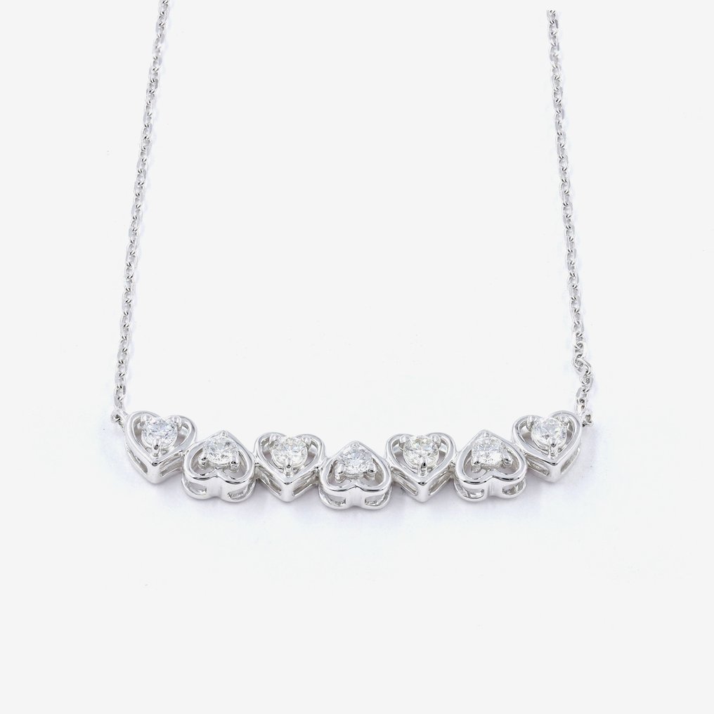 Halskette - 18 kt Weißgold -  0.25ct. tw. Diamant  (Natürlich) #2.1