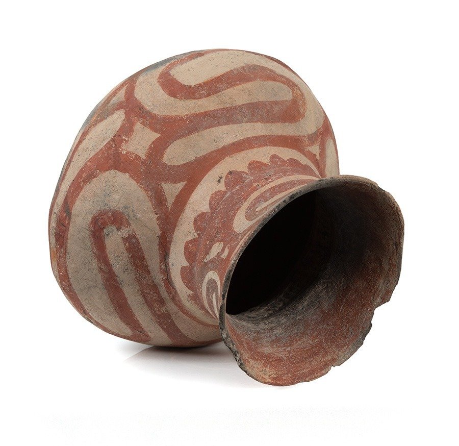 Bang-Chiang, Tailandia, Terracotta Vaso vaso globulare in terracotta. 2500 a.C. - 300 d.C. 30 cm H. Con test TL #2.1