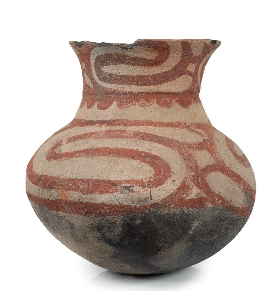 Bang-Chiang, Tailandia, Terracotta Vaso vaso globulare in terracotta. 2500 a.C. - 300 d.C. 30 cm H. Con test TL #1.1