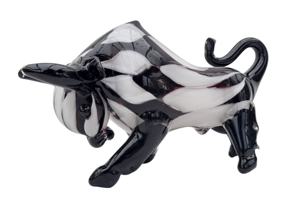 雕塑, Taurus - schaakpatroon - 24 cm - 玻璃 #2.1