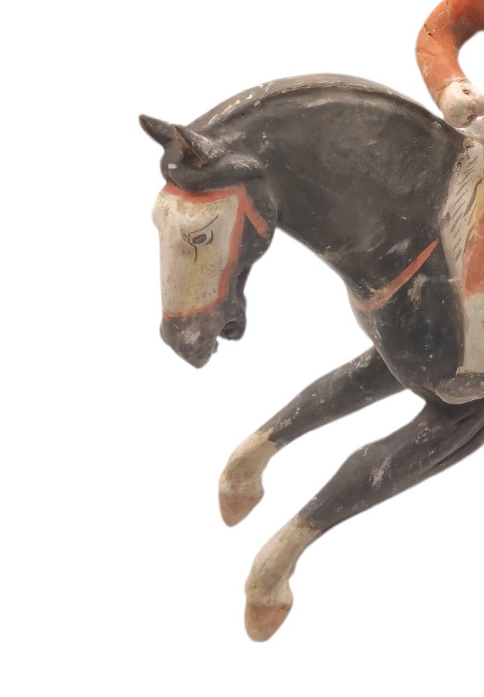 Altchinesisch- Tang-Dynastie Terracotta Polospieler. TL-getestet – 29 x 34 cm #2.2