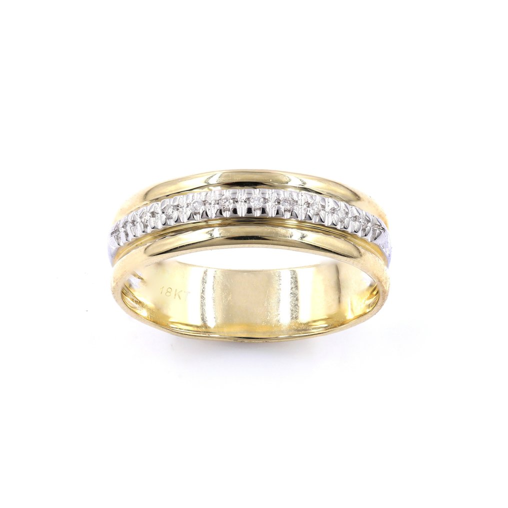 18 kt. Yellow gold - Ring - 0.05 ct Diamond #2.1