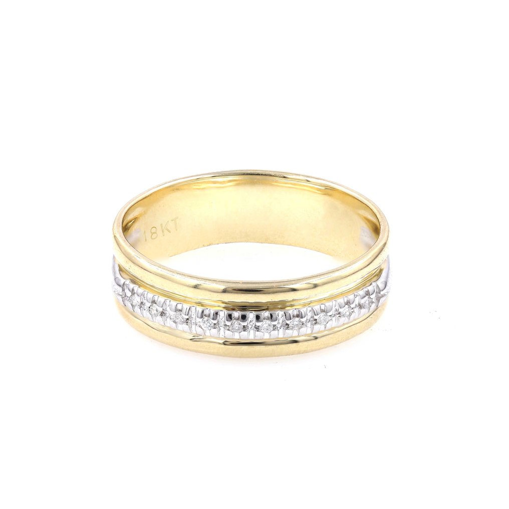 18 kt. Yellow gold - Ring - 0.05 ct Diamond #1.2