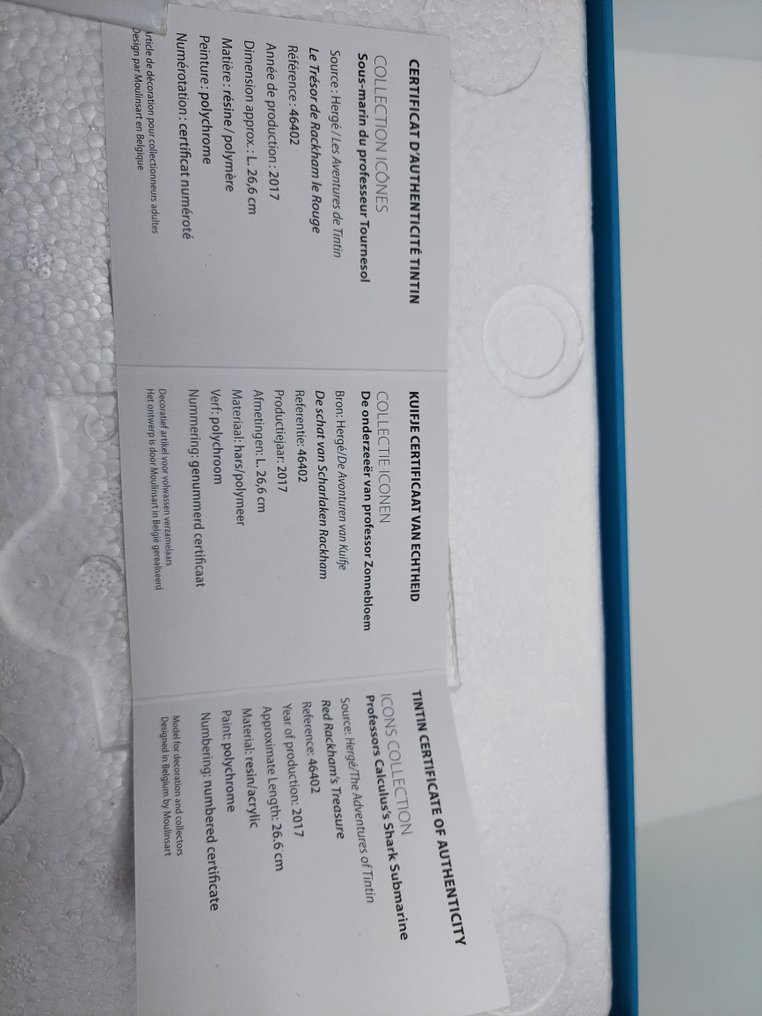 Tintin, Tintin (magazine) 893 - Statuette Moulinsart 46402 - Sous-marin requin - Les Icônes - 1 X - First edition - 2021/2021 #3.2