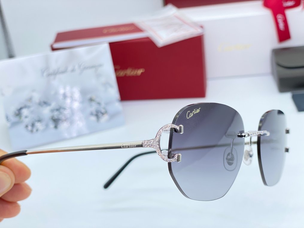 Cartier - Piccadilly Silver Diamond (No Customs Duties) - Sunglasses #3.2